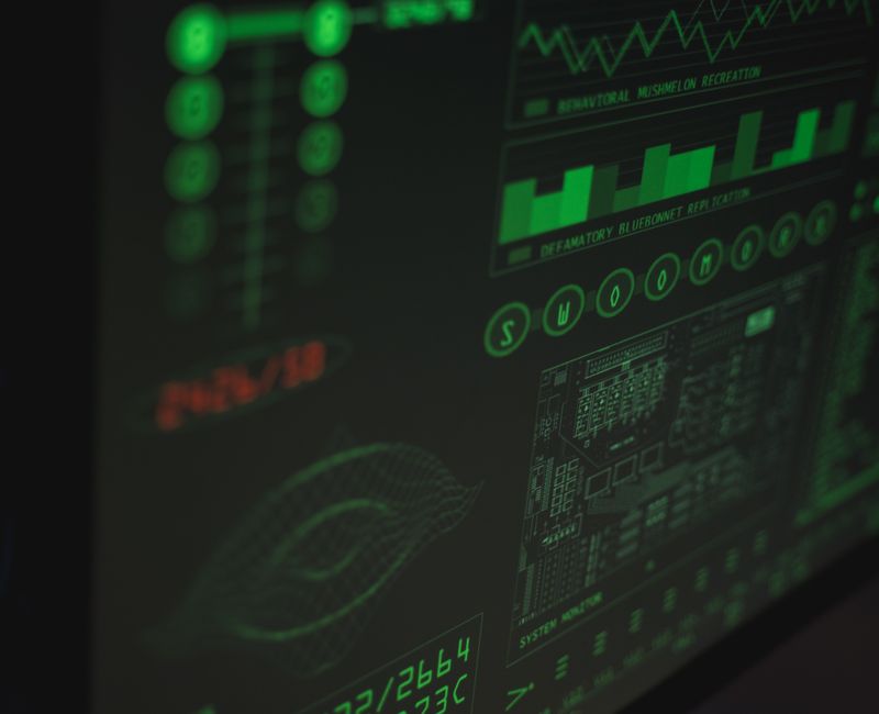 AI system analyzing cybersecurity data on a screen