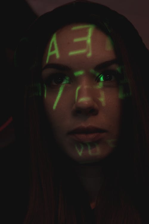 Free Close-Up View of Codes on Woman's Face Stock Photo