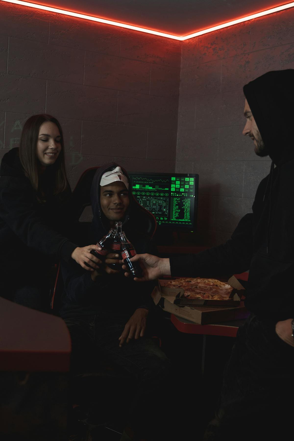 Secure workspace with laptop and padlock symbol on screen