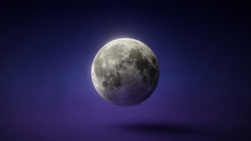 Full Moon on Purple Background