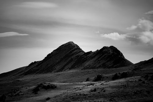 Grayscale Photo of Rocky Mountain