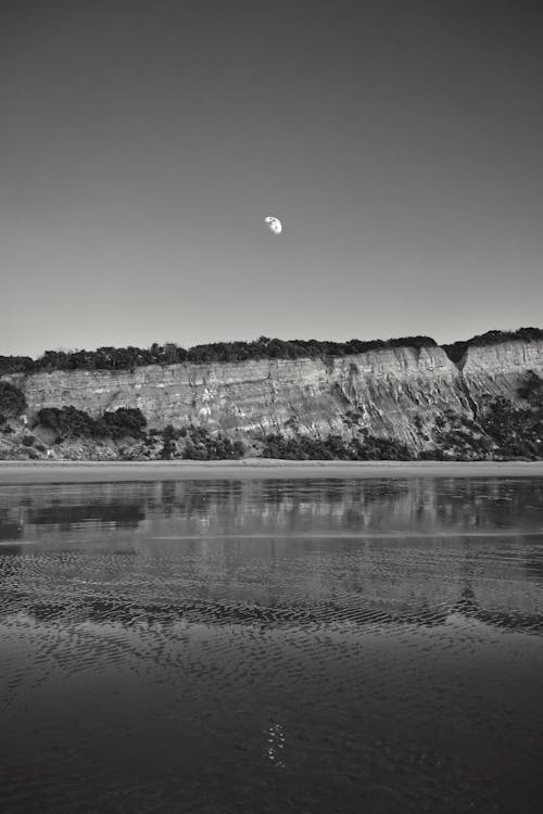 Moon above Cliff