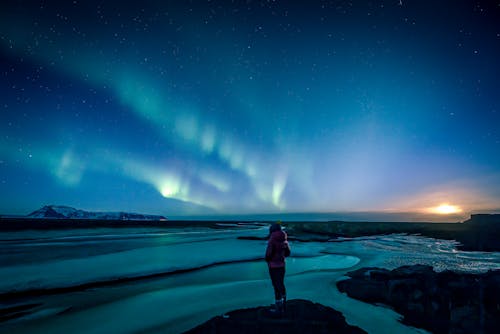 Δωρεάν στοκ φωτογραφιών με aurora borealis, αρκτικός, γυναίκα