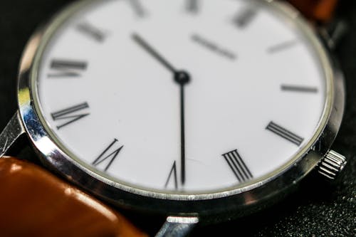 Close-Up View of an Analog Watch