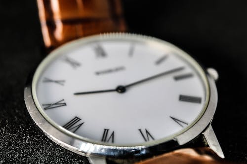 Close-Up View of an Analog Watch