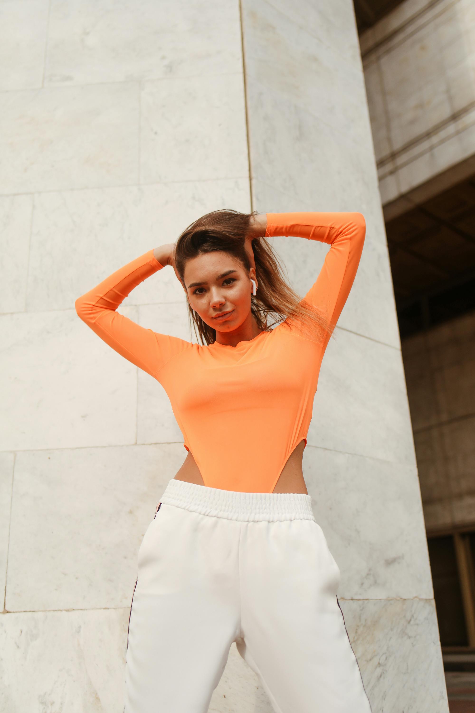 Cute orange shirt love it with the pop of white! l.a. fall! | Fashion, Eva  longoria style, Womens casual outfits