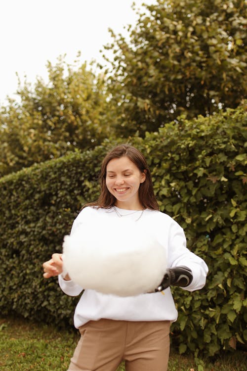 Happy Woman with Cotton Candy