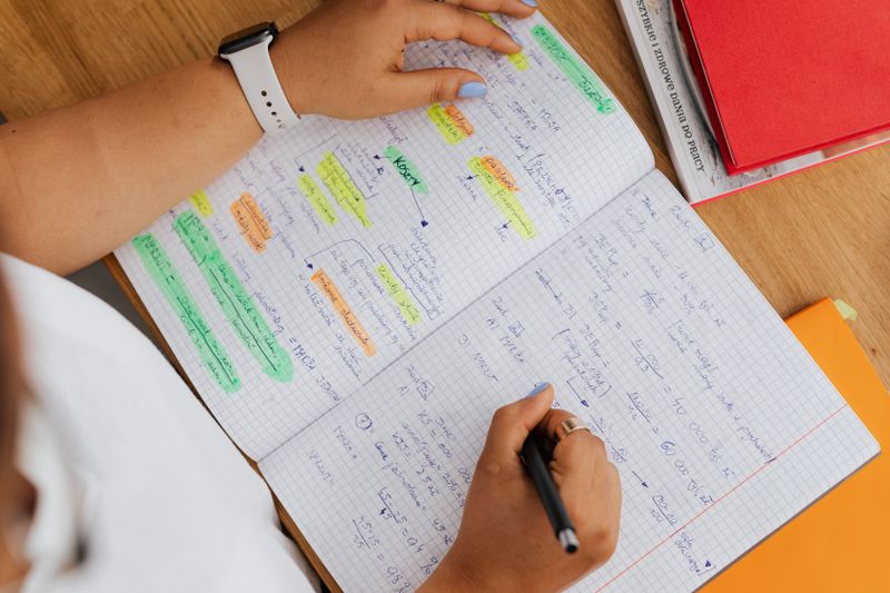 Student selling organized study guides and class notes as a digital product