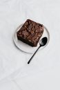 Chocolate Cake on White Ceramic Plate