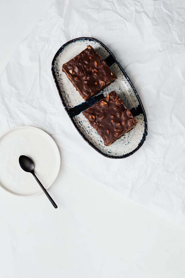 Yummy Chocolate Brownies On A Plate