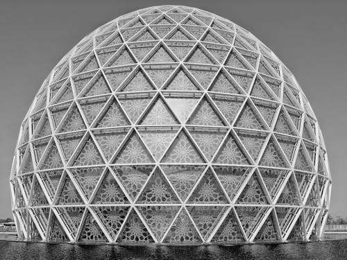 Grayscale Photo of a Dome 