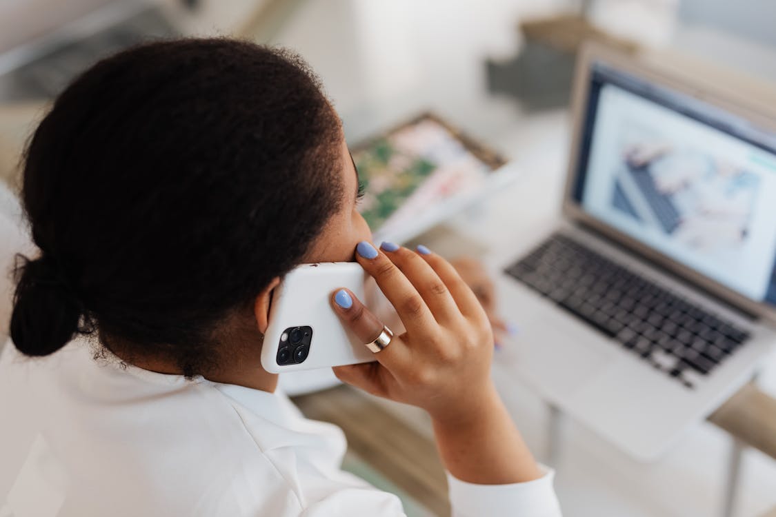 Overhead Shot of a Person Having a Phone Call