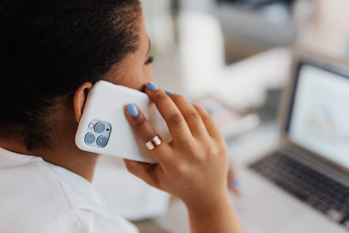Phone Call Shot Overhead Shot of Person Having a Phone Call · Free Stock Photo