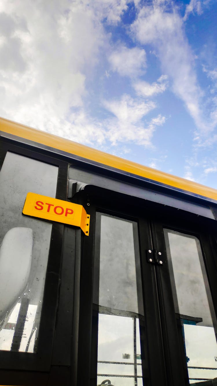 Close-Up View Of Bus Door