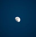 A Half Moon during Nighttime