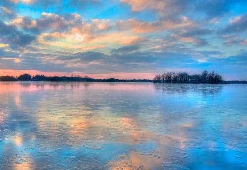 Free Blue Orange and Yellow Sunset Stock Photo