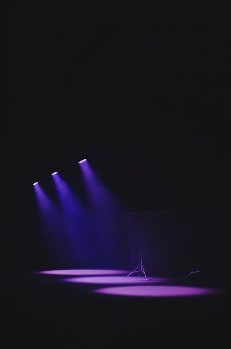 Purple Lights On A Stage