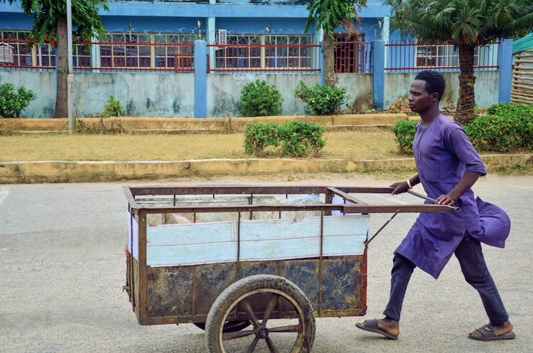 Man Pushing Cart