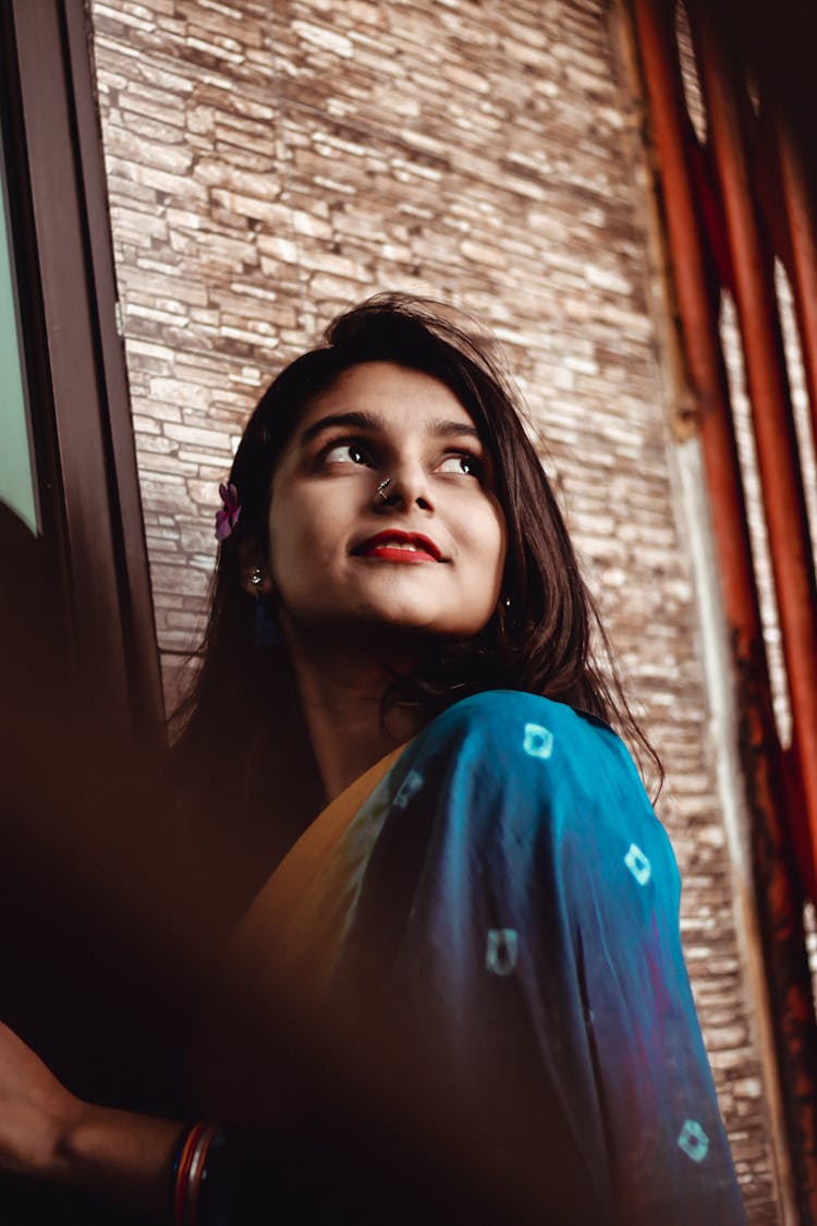 Happy Young Indian Woman With Piercing