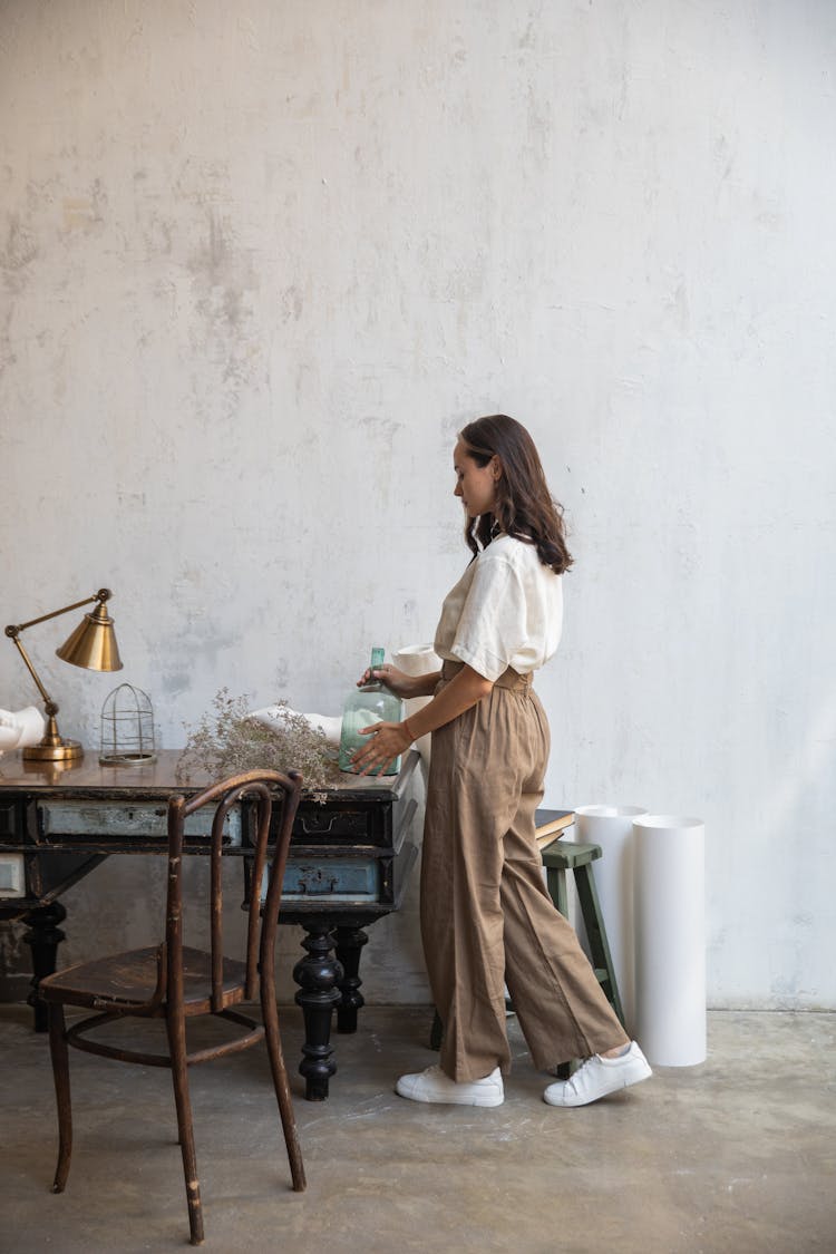 Woman Near Table