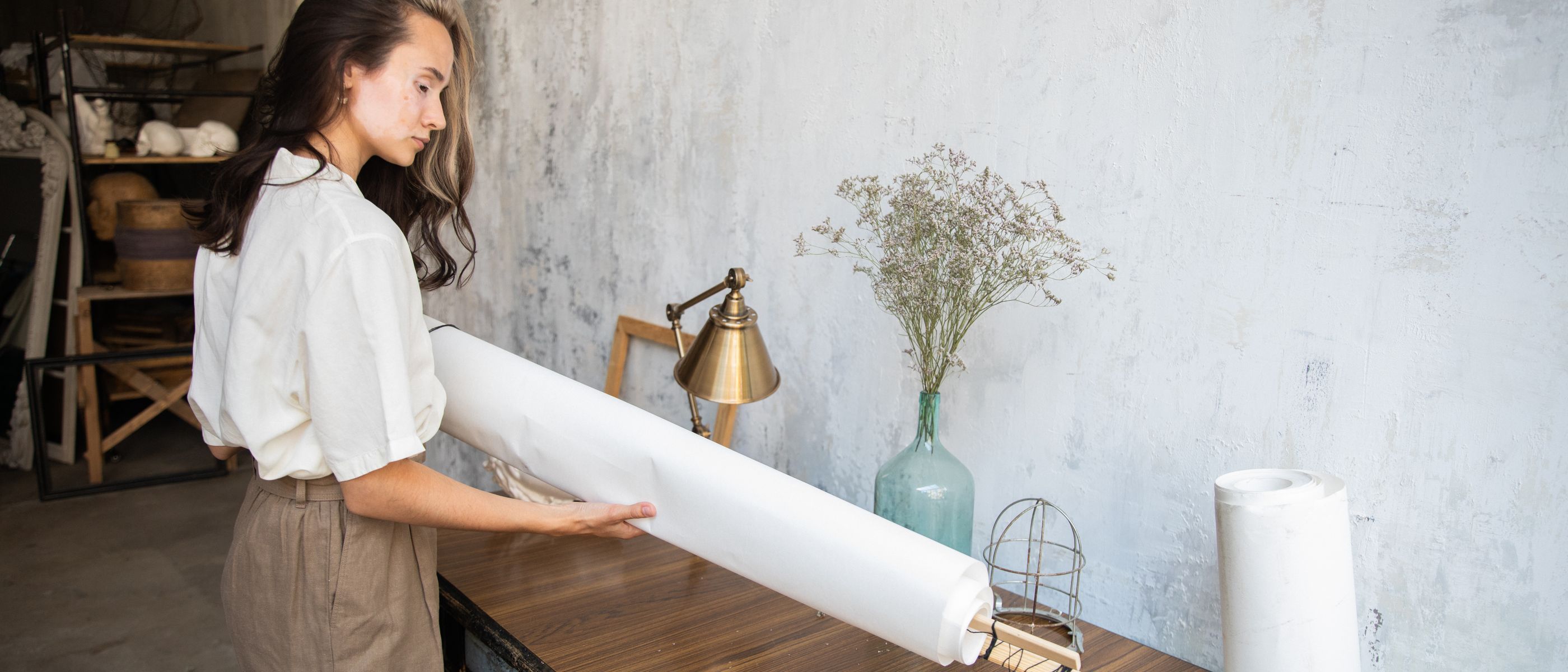 Wallpapering in Luxted — walls rolled to an even, flat finish