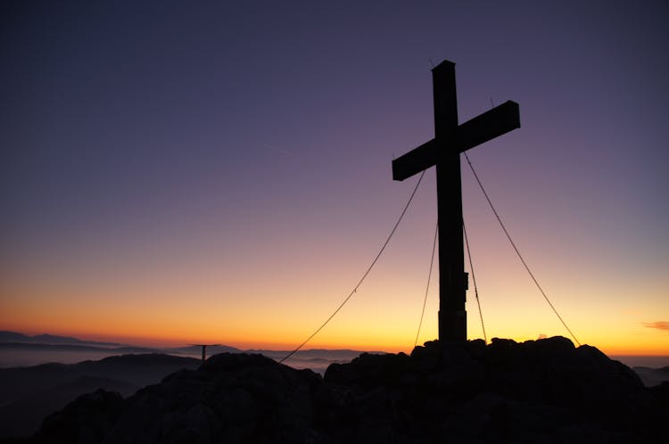 Cross Silhouette During Golden Hour