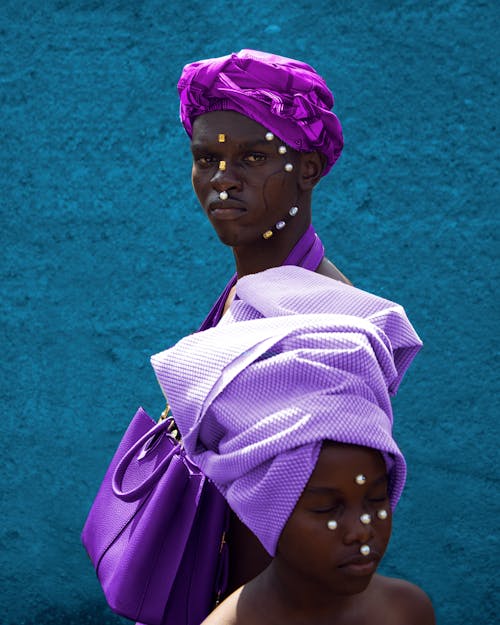 Základová fotografie zdarma na téma afričanka, fialová, kmen