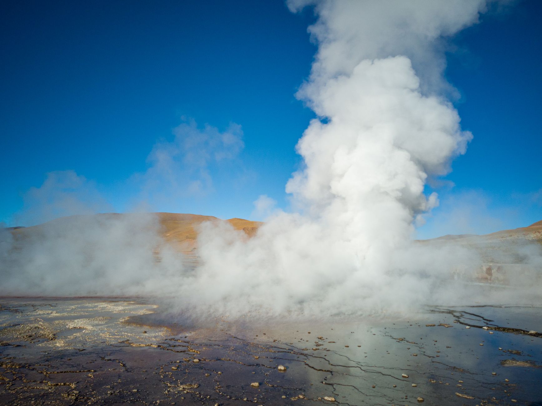 Steam rising from a thermal mineral pool at a Sofia spa hotel