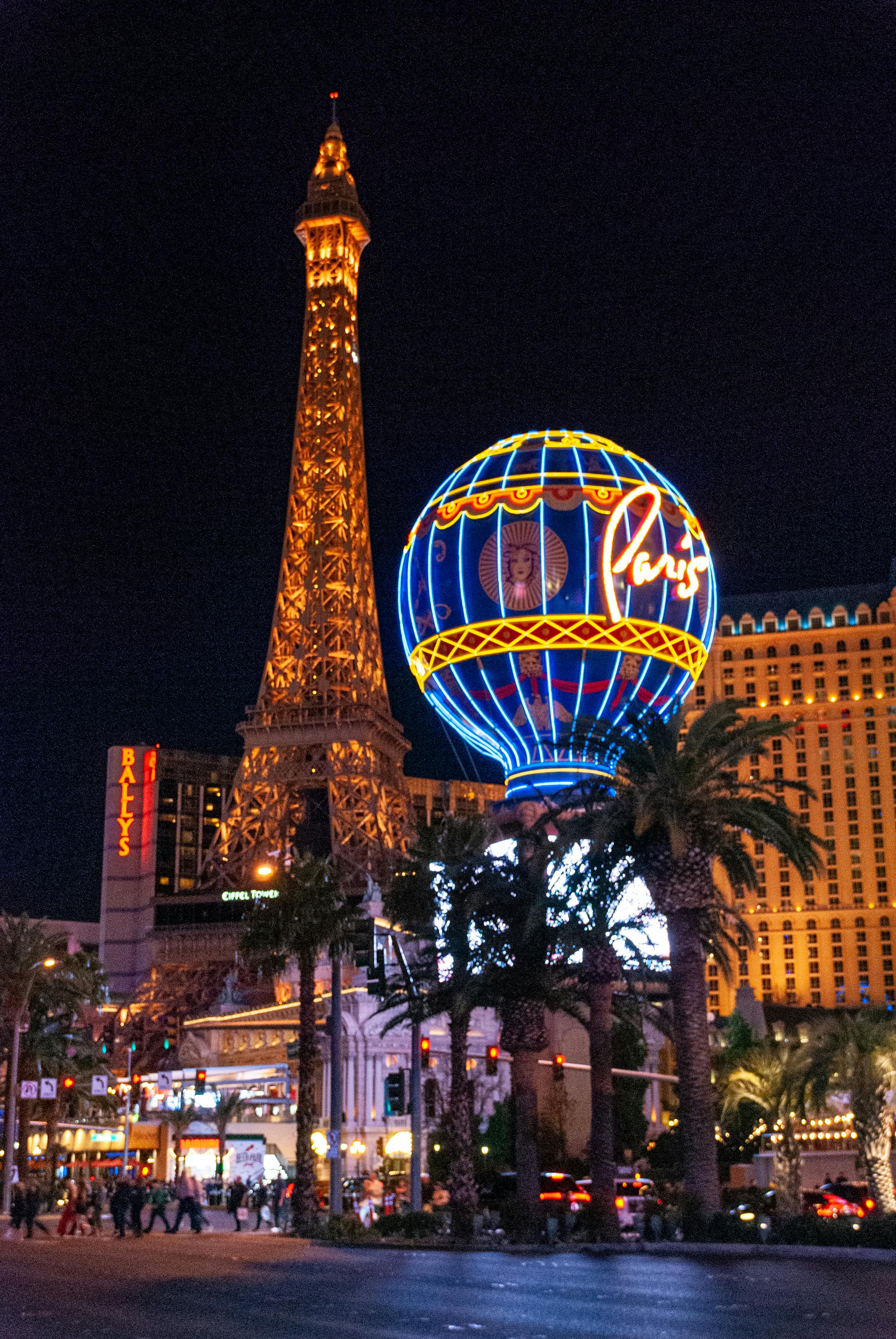 Ballys Hotel And Casino Lit Up At Night In Las Vegas Stock Photo - Download  Image Now - iStock