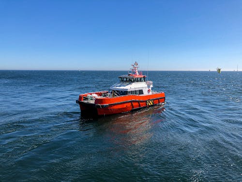 Free stock photo of baltic sea, crew transport vessel, green Stock Photo