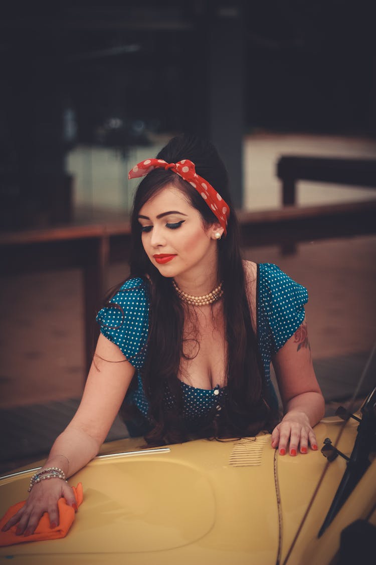 Woman Wiping Table