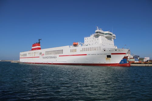 Free Cruise Ship in Harbor  Stock Photo