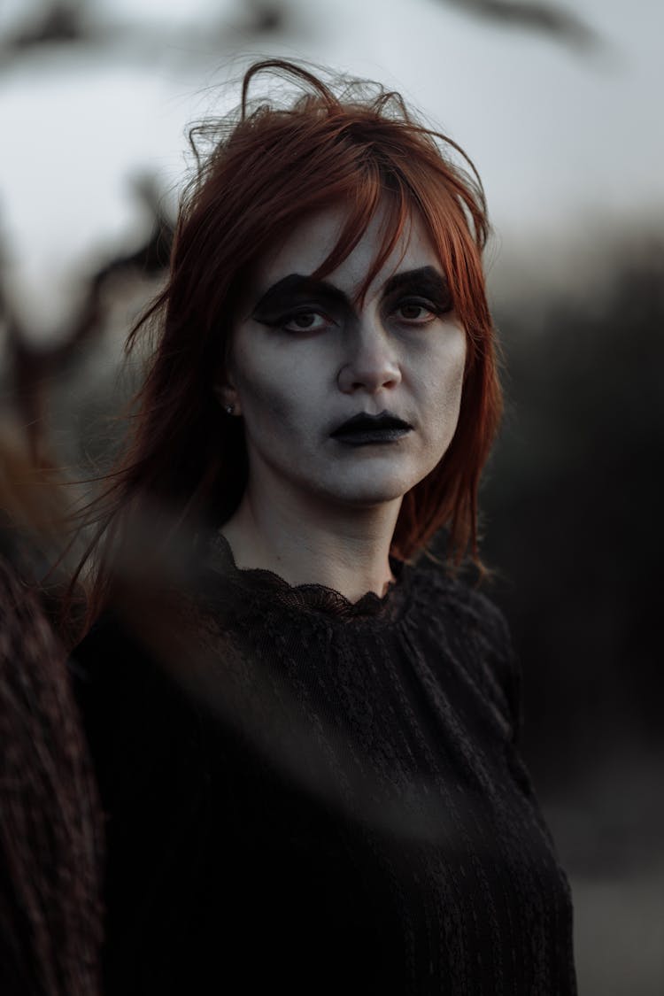 Portrait Of A Woman In Witch Makeup