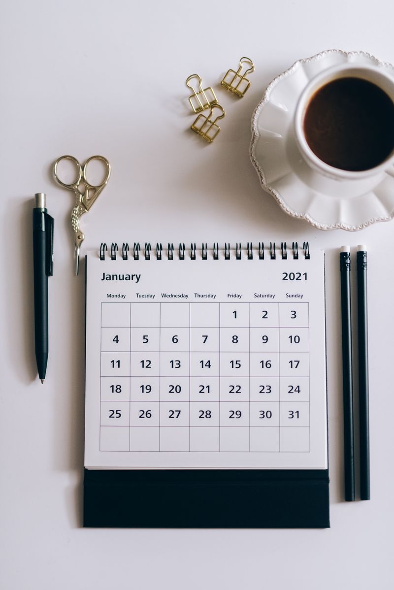 Desk calendar representing a content strategy planning schedule