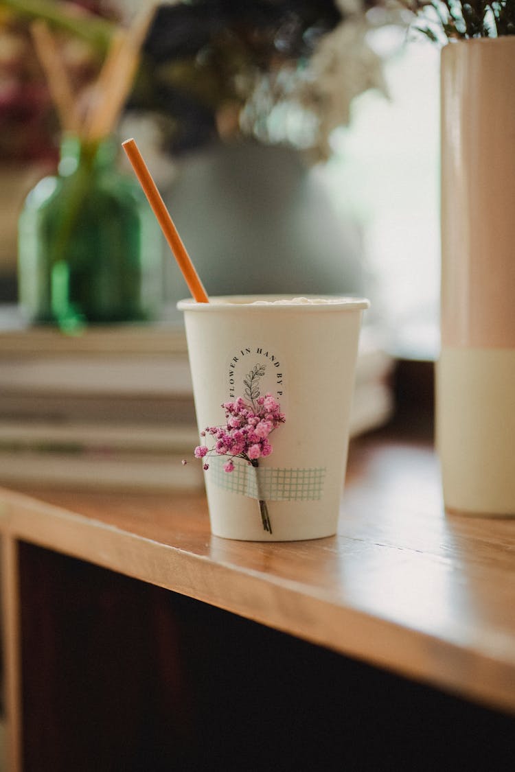 Fresh Drink In Cup With Straw