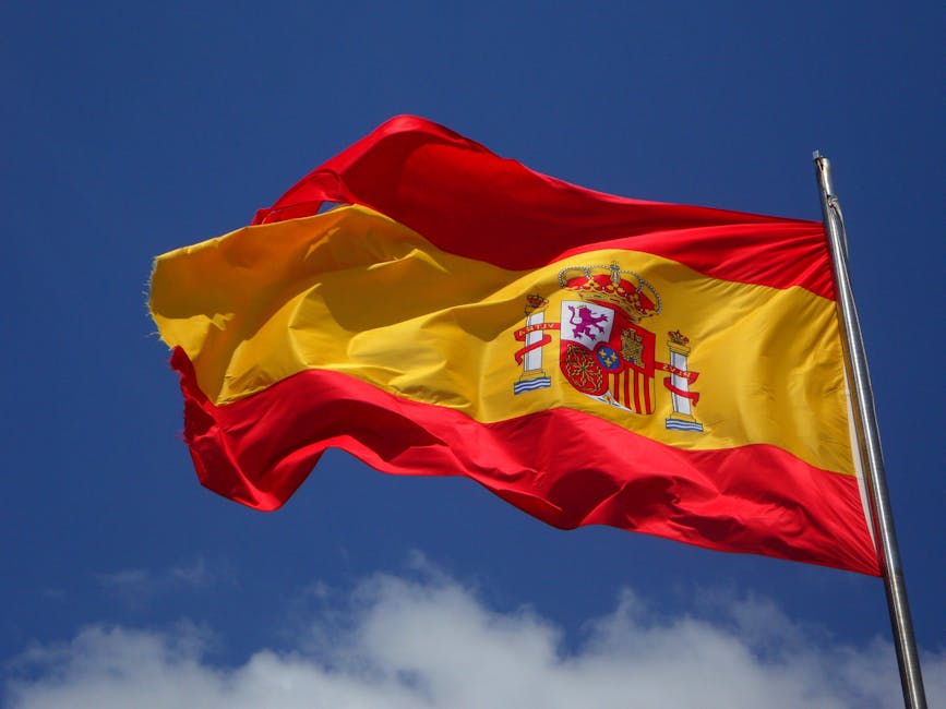 Spain Flag in Pole