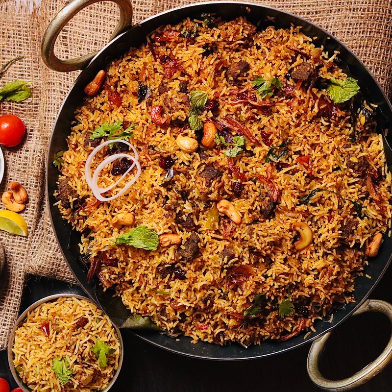 Red Lentil and Potato Budget Biryani