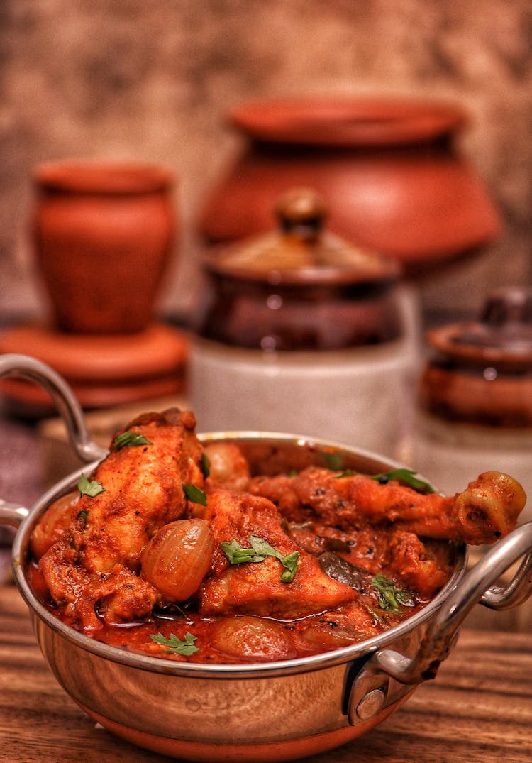 Chicken Dish In Stainless Pot