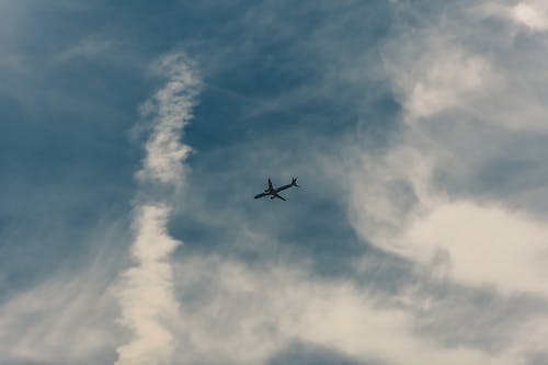 Airplane Flying Under Blue Sky