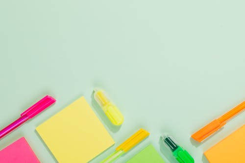 Free Colorful Office Supplies Stock Photo