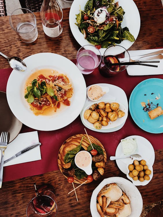 Free Dinnerware on Table Stock Photo