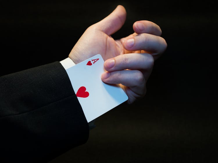 Person Holding Ace Of Heart Playing Card