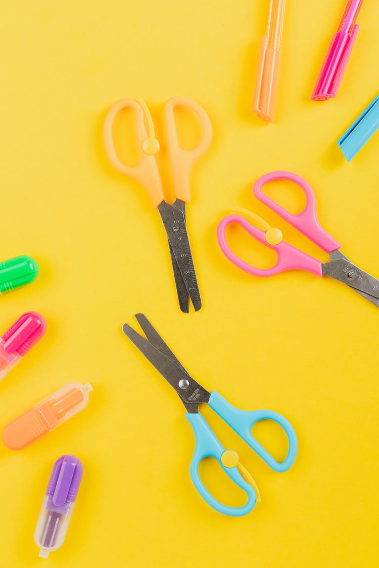 Colorful Scissors And Pens