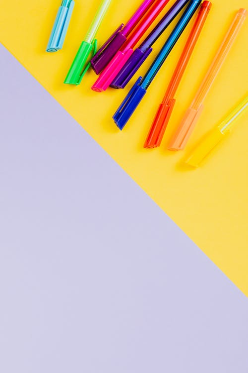 Darmowe zdjęcie z galerii z kolorowe długopisy, kopiowanie, kreatywność
