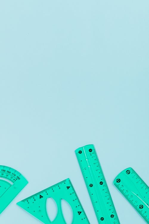 Free Blue Measuring Tools for School  Stock Photo