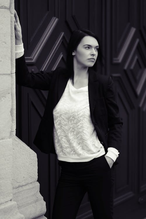 Woman Posing by Wall