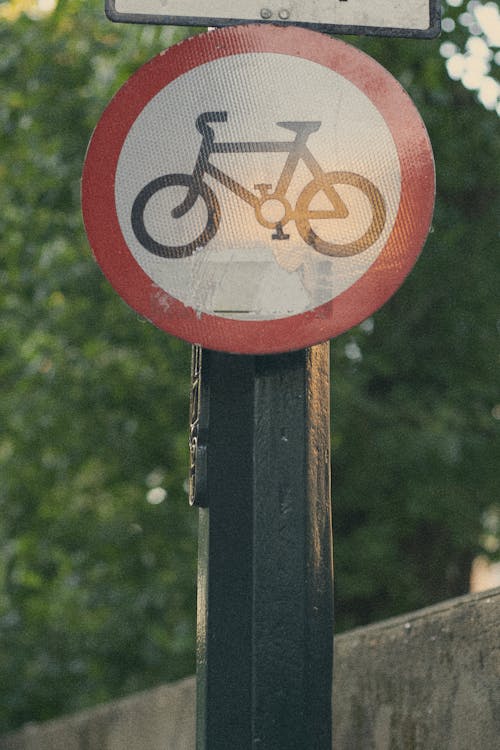 Red and White Bike Signage 
