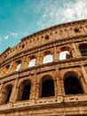 Ancient stone amphitheater with arched windows