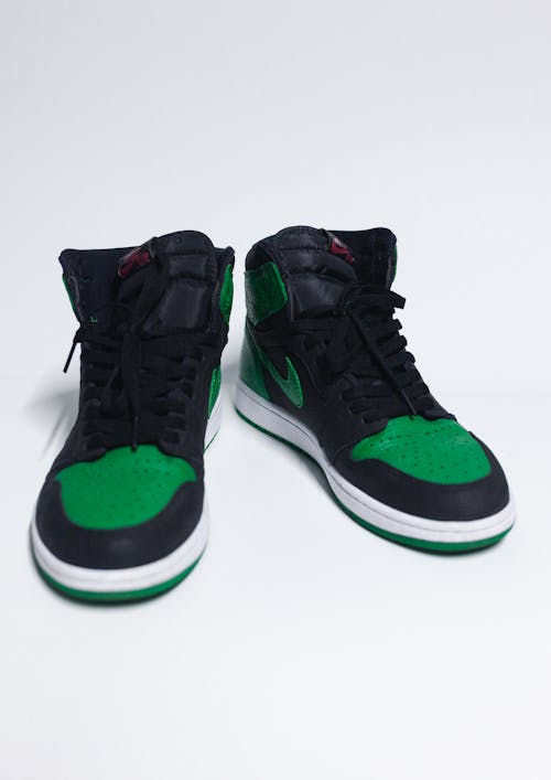 Free A Black and Green High Cut Nike Jordan Stock Photo
