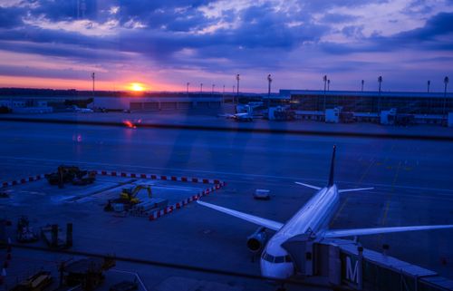 Free stock photo of airport, early sunrise, flughafen Stock Photo